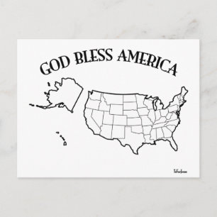 GOTT SEGNE AMERIKA mit US-Gliederung Postkarte