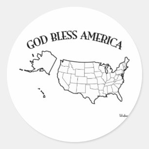 GOTT SEGNE AMERIKA mit US-Gliederung Runder Aufkleber