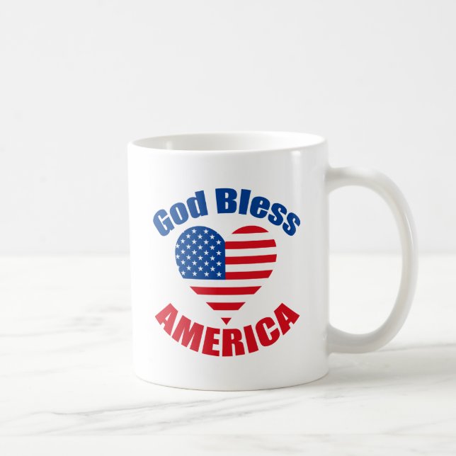 Gott segne Amerika Niedlich Patriotisch Christlich Tasse (Rechts)