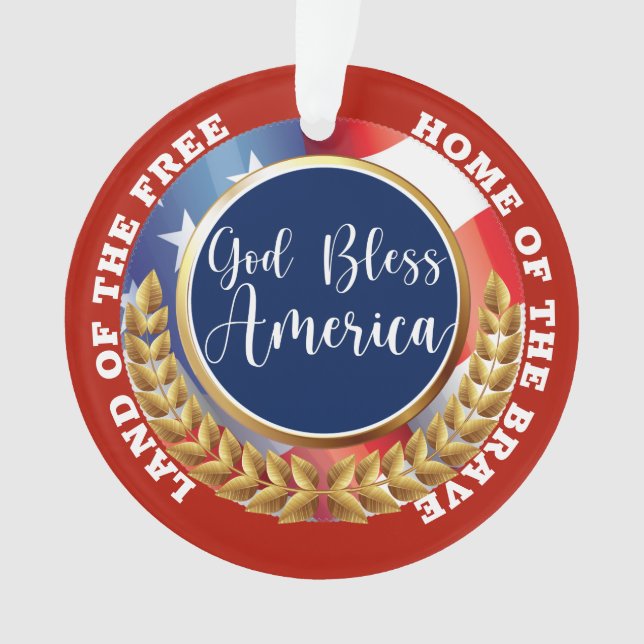Gott segne Amerika-Ornament Ornament (Vorderseite)
