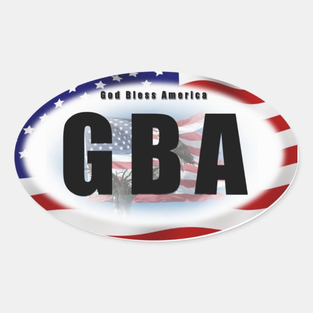 Gott segne Amerika Oval Sticker (Vorderseite)