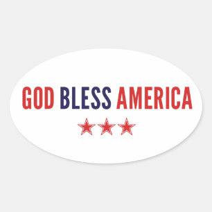 Gott segne Amerika Ovaler Aufkleber