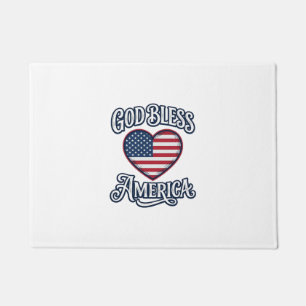 Gott segne Amerika Patrioten-Herz-Shirt-Design_1 Fußmatte