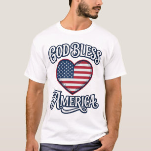 Gott segne Amerika Patrioten-Herz-Shirt-Design_1 T-Shirt