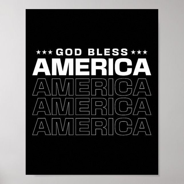 Gott segne Amerika Patriotic 4. Juli für Memori Poster (Vorne)
