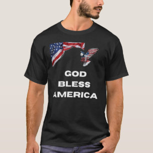 Gott segne Amerika Patriotic Bald Eagle und Amerik T-Shirt