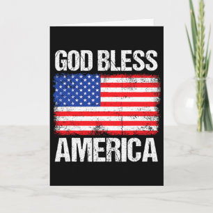 Gott segne Amerika Patriotisch Frohes 4. Juli für  Karte