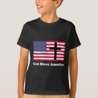 Gott segne Amerika Patriotische Flagge mit Kreuz 