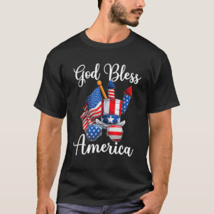 Gott segne Amerika Patriotische USA Flaggenfarben T-Shirt