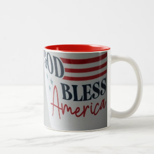 Gott segne Amerika patriotischer Becher Zweifarbige Tasse