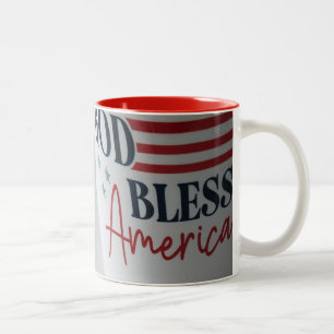Gott segne Amerika patriotischer Becher Zweifarbige Tasse