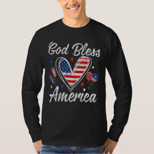 Gott segne Amerika Patriotischer Unabhängigkeitsta T-Shirt