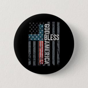 Gott segne Amerika - Patriotisches christliches Kr Button