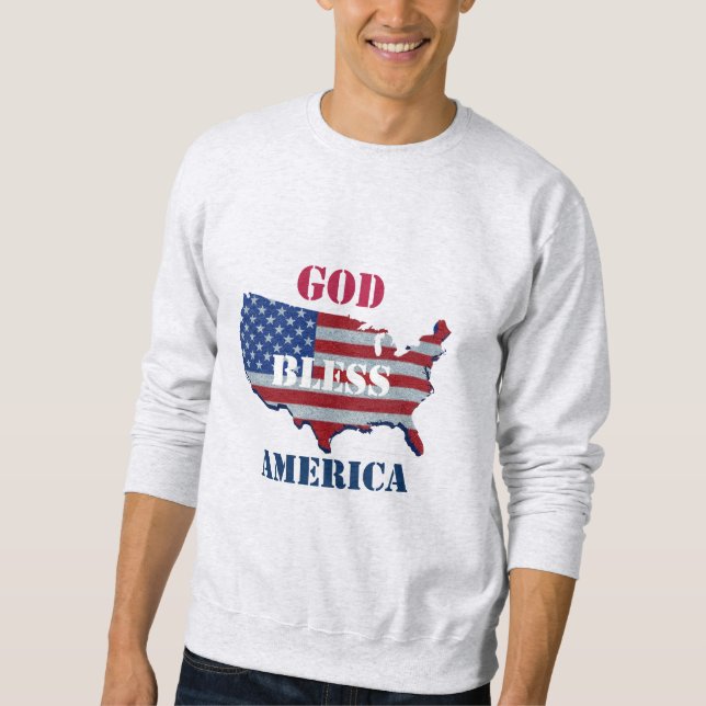 Gott segne Amerika | Patriotisches Design Sweatshirt (Vorderseite)