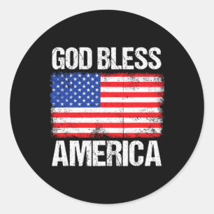 Gott segne Amerika Patriotisches Glück 4. Juli für Runder Aufkleber