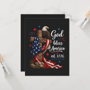 Gott segne Amerika Patriotisches Kreuz Einladung
