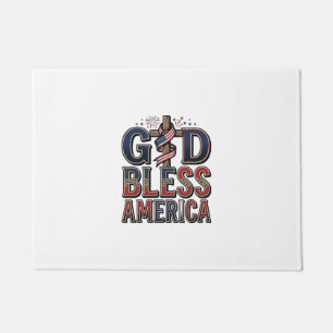 Gott segne Amerika Patriotisches Kreuz Vintage-Shi Fußmatte