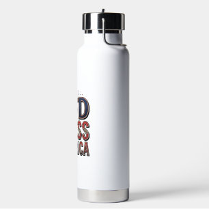 Gott segne Amerika Patriotisches Kreuz Vintage-Shi Trinkflasche