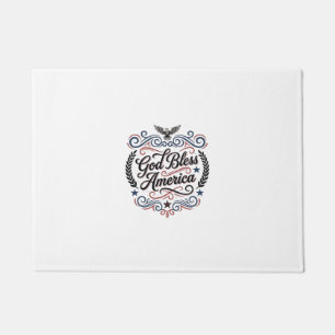 Gott segne Amerika Patriotisches Vintage-Adler-T-S Fußmatte
