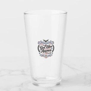 Gott segne Amerika Patriotisches Vintage-Adler-T-S Glas