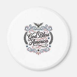 Gott segne Amerika Patriotisches Vintage-Adler-T-S Magnet