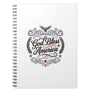 Gott segne Amerika Patriotisches Vintage-Adler-T-S Notizblock