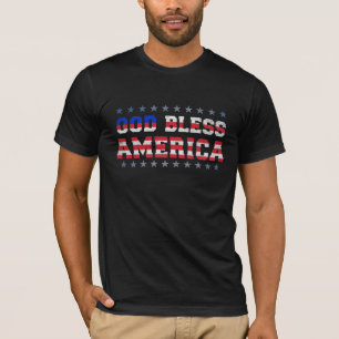 Gott segne Amerika Patriotisches Vintage-Flaggen-T T-Shirt