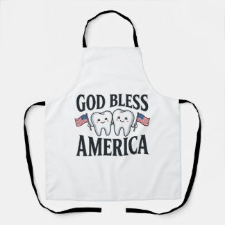Gott segne Amerika Patriotisches Zahnvektordesign_ Schürze