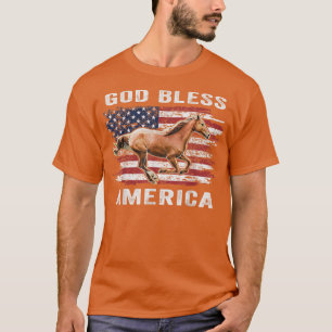"Gott segne Amerika Pferd" - Amerikanische Flagge T-Shirt