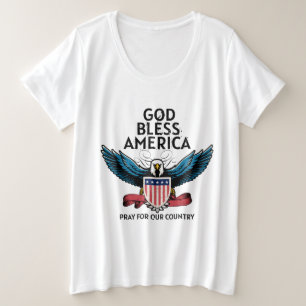 Gott segne Amerika Plus Größe Große Größe T-Shirt