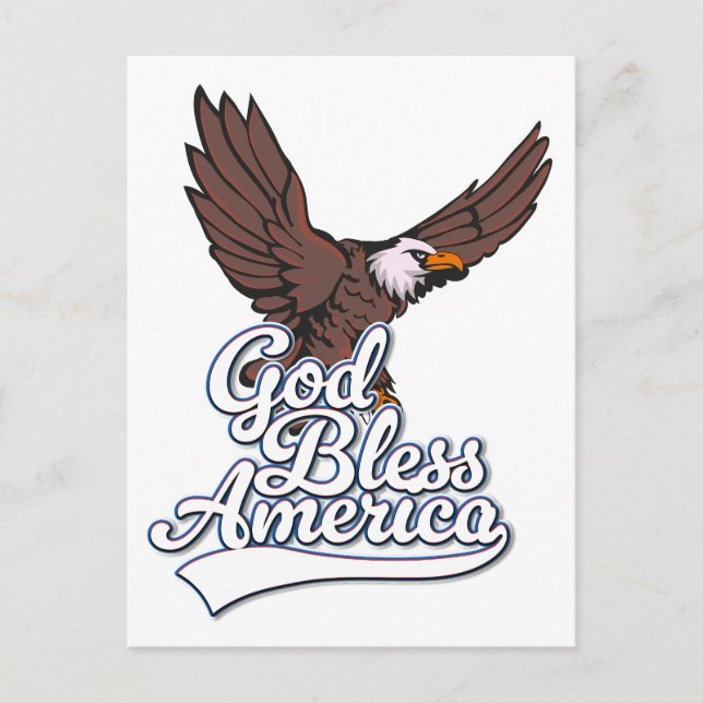 Gott segne Amerika Postkarte (Vorderseite)