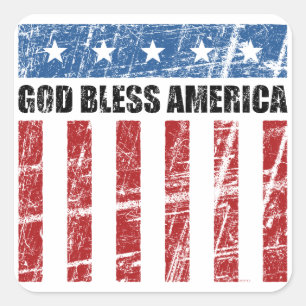 Gott segne Amerika Quadratischer Aufkleber