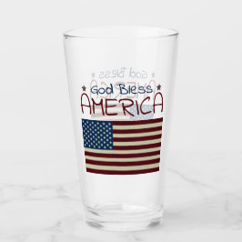 Gott segne Amerika Red White Blue Glas