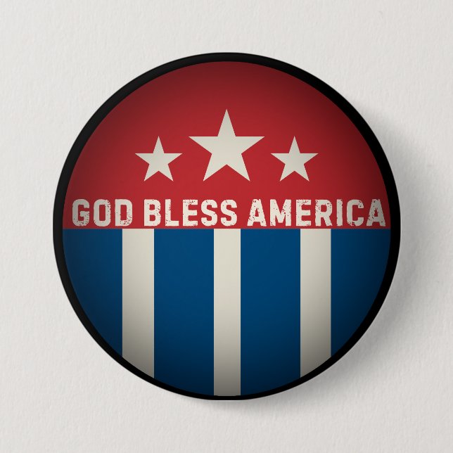 Gott segne Amerika Retro Button (Vorderseite)