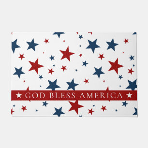 Gott segne Amerika Rot Blau USA Sterne Muster Fußmatte