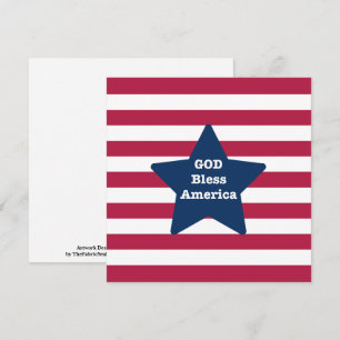 Gott segne Amerika Rot Weiß Und Blau Karte