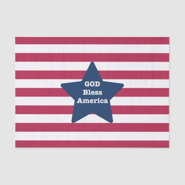 Gott segne Amerika rot weiß und blau Seidenpapier (Vorderseite)