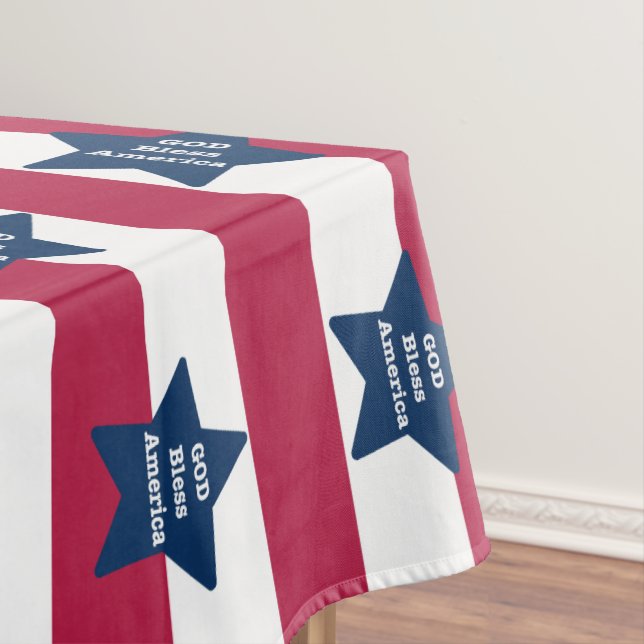 Gott segne Amerika rot weiß und blau Tischdecke (Beispiel)