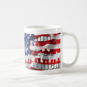 Gott segne Amerika Soldaten und die Fahne Patrioti Tasse