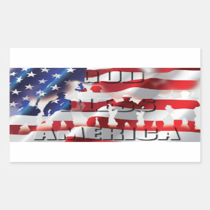Gott segne Amerika Soldaten und die Flagge Patriot Rechteckiger Aufkleber