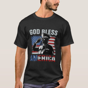 Gott segne Amerika Sonnenbrille USA-Flagge Patriot T-Shirt