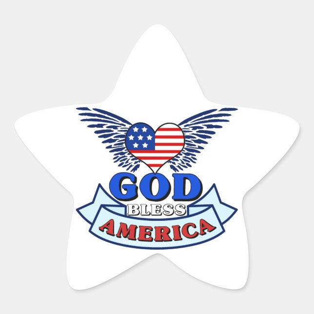 Gott segne Amerika Stern-Aufkleber (Vorderseite)