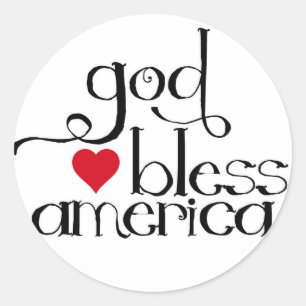 Gott segne Amerika-Sticker Runder Aufkleber