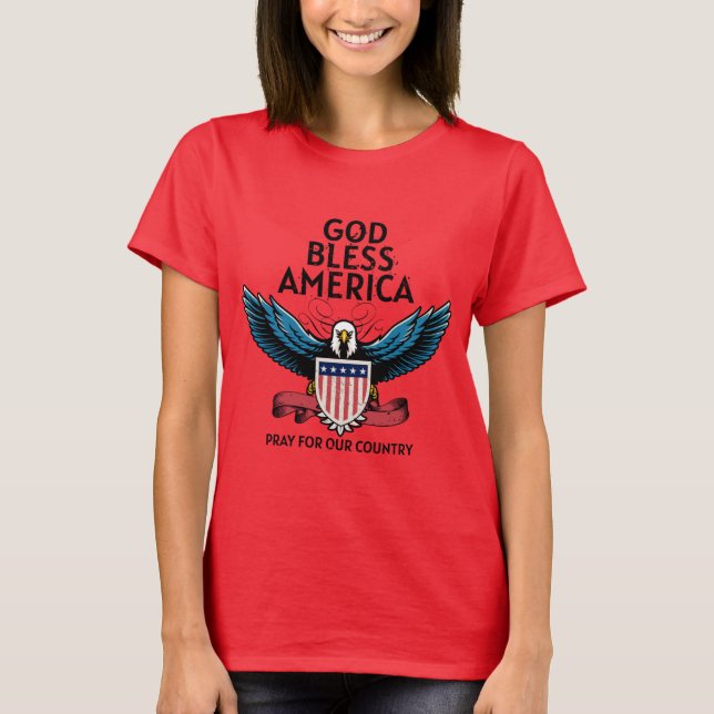 Gott segne Amerika T - Shirt der Frauen (Vorderseite)