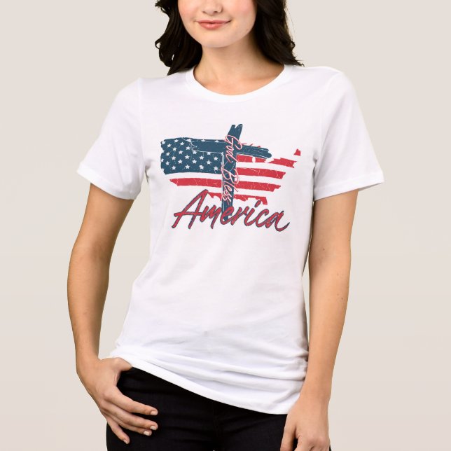 Gott segne Amerika Tri-Blend Shirt (Vorderseite)