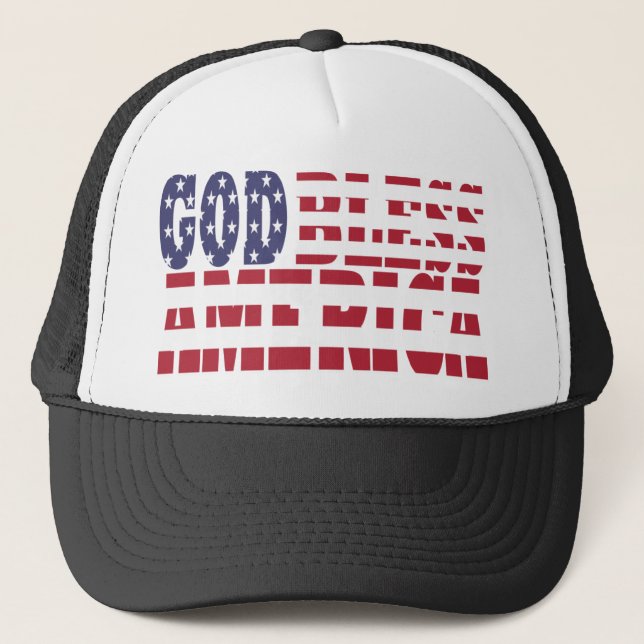 Gott segne Amerika Truckerkappe (Vorderseite)