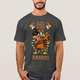 Gott segne Amerika Truthahn-Design T-Shirt