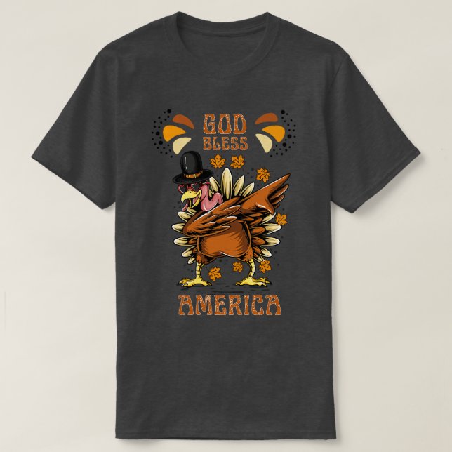 Gott segne Amerika Türkei Design T-Shirt (Design vorne)