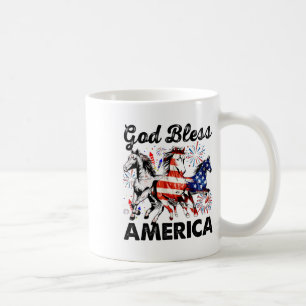 Gott segne Amerika Unabhängigkeitstag Pferd Kaffeetasse
