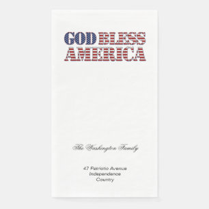 Gott segne Amerika US Flagge Patriotisch Serviette